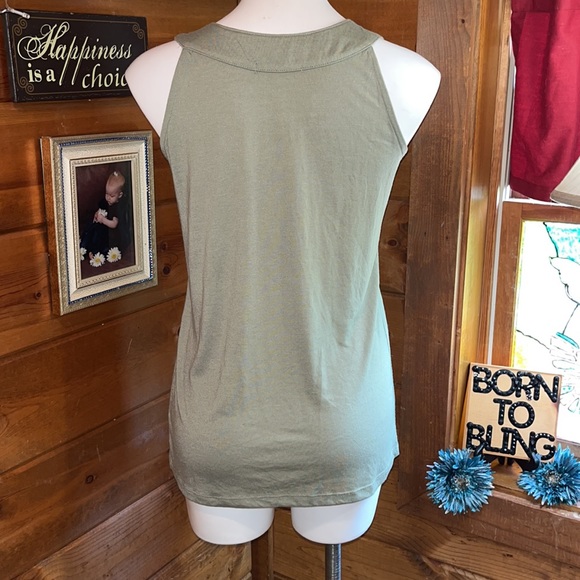 Private Boutique label tank style top key hole sexy front bling detail BEAUTIFUL - Picture 7 of 11